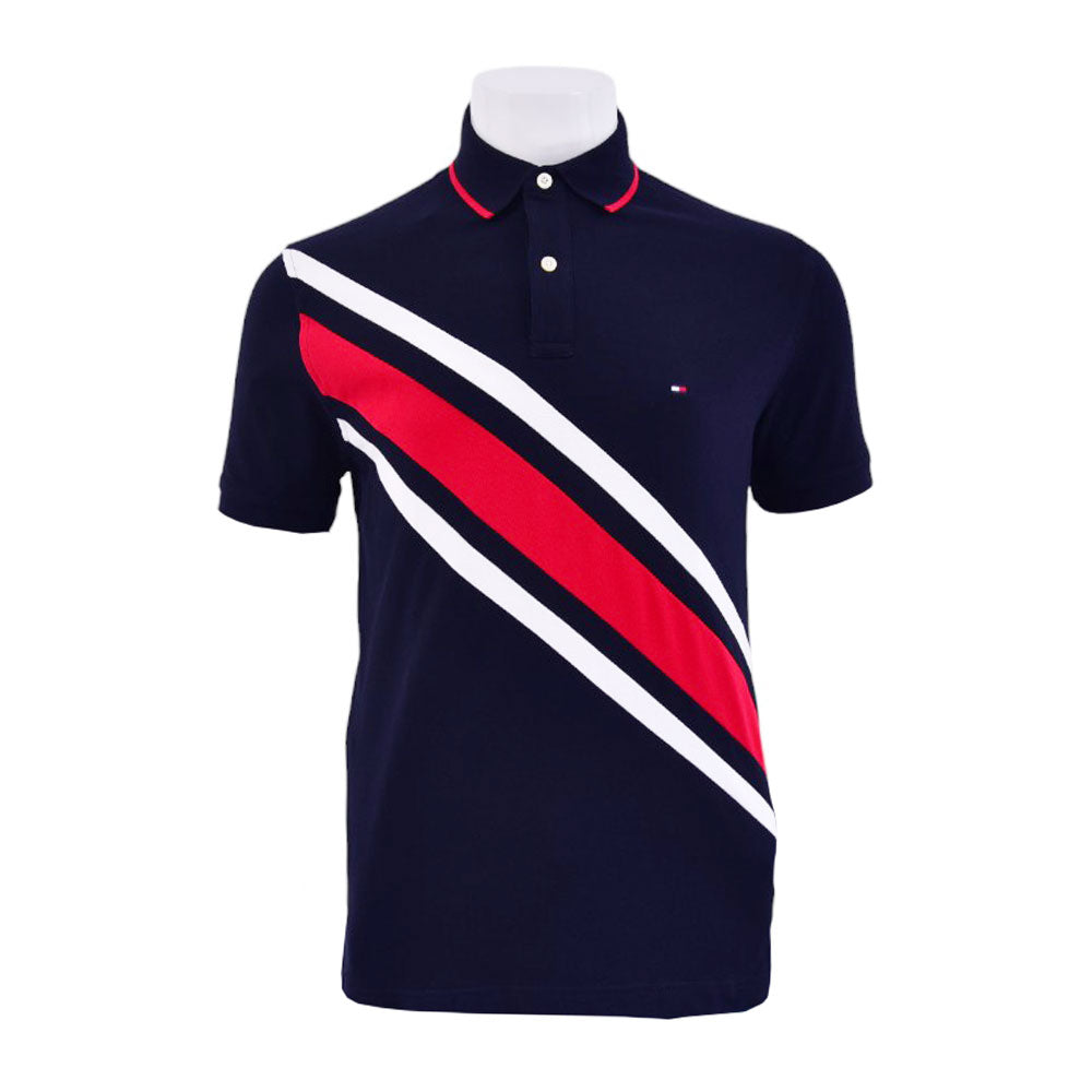 TH. MEN S/S POLO SHIRT 78JA988-410 NVY M (IRS)