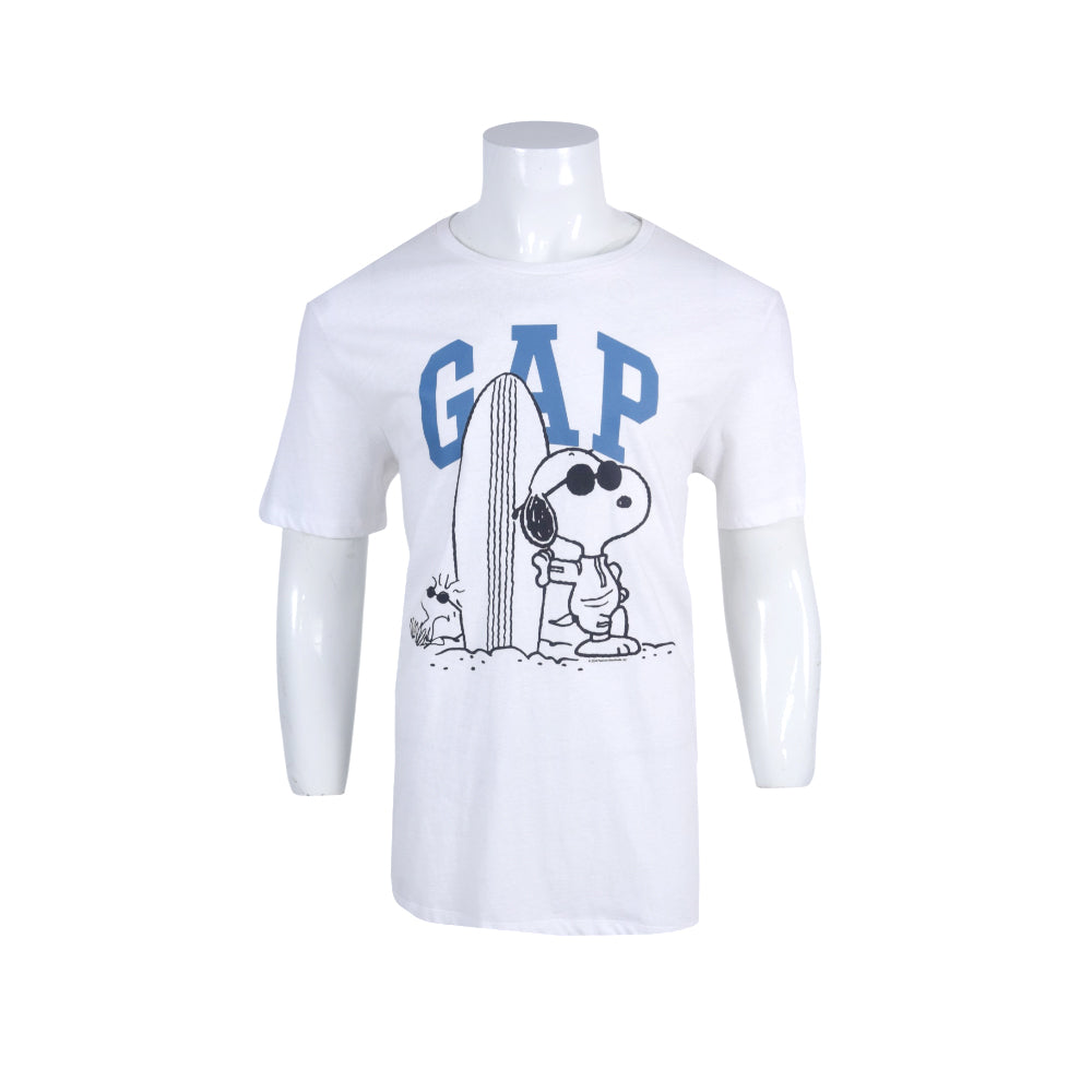 GAP MEN S/S R.NECK SHIRT 487850 WHT L (IRS)
