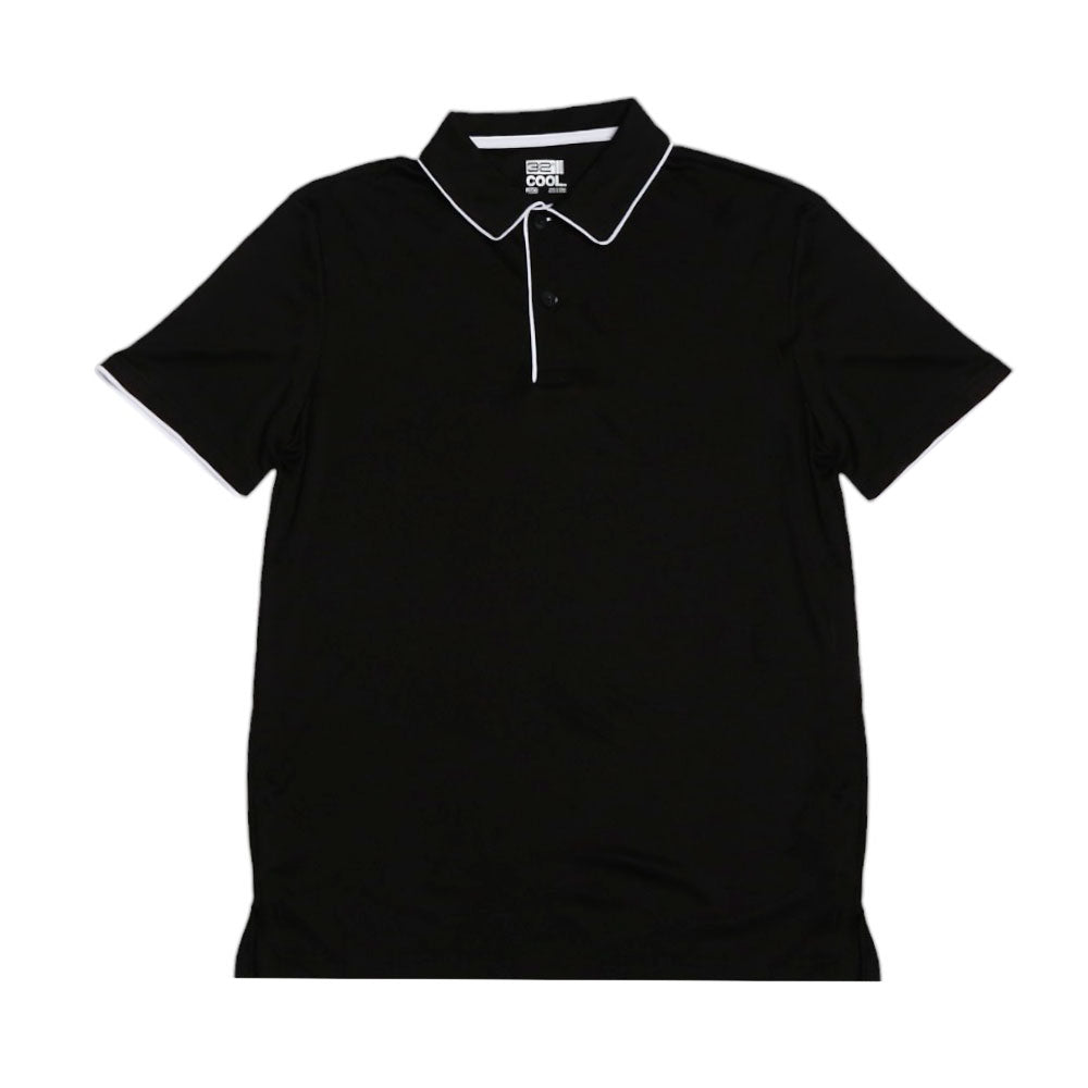 COOL MEN S/S POLO SHIRT W84RT-006 BLK L (IRS)