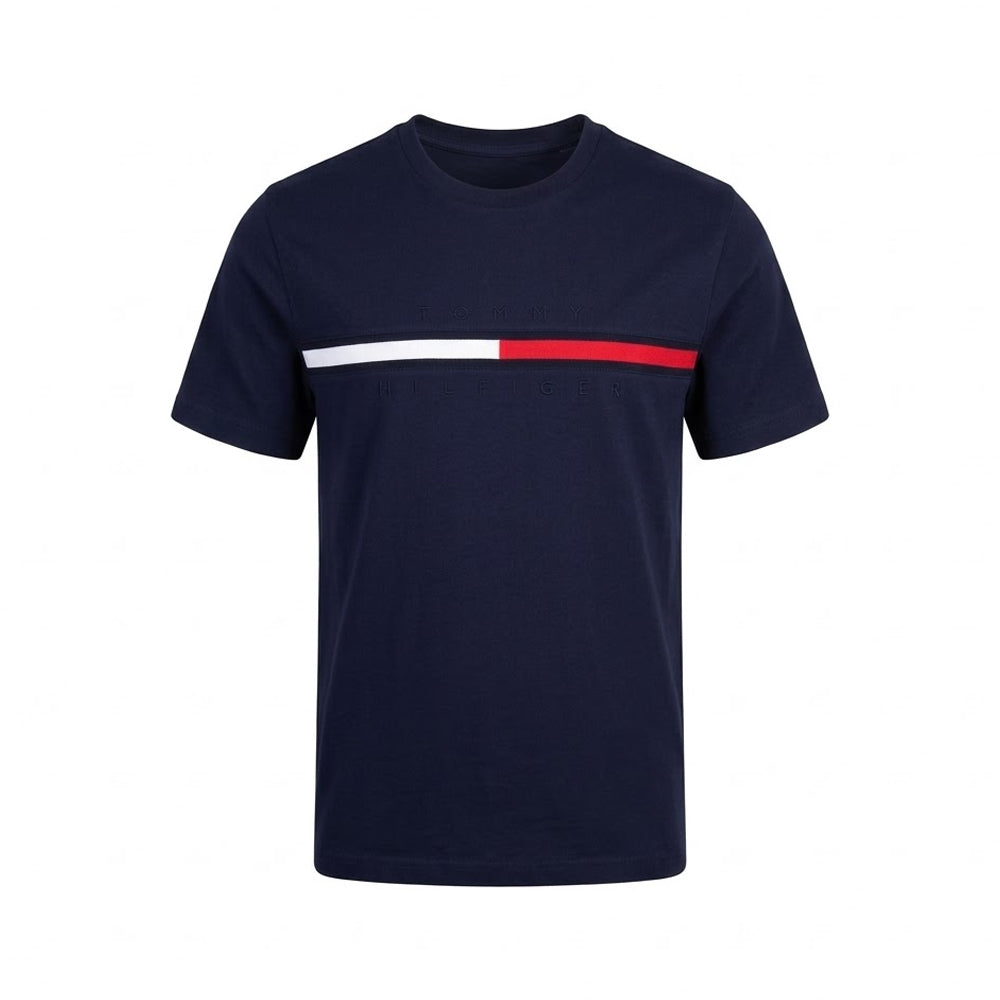 TH MEN S/S R.NECK SHIRT 7849807-475 NAVY L (IRS)