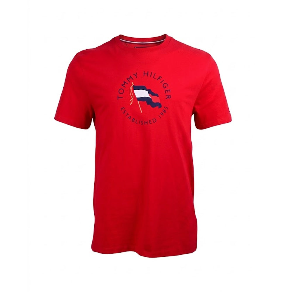 TH MEN S/S R.NECK SHIRT 78JA928-600 RED M (IRS)