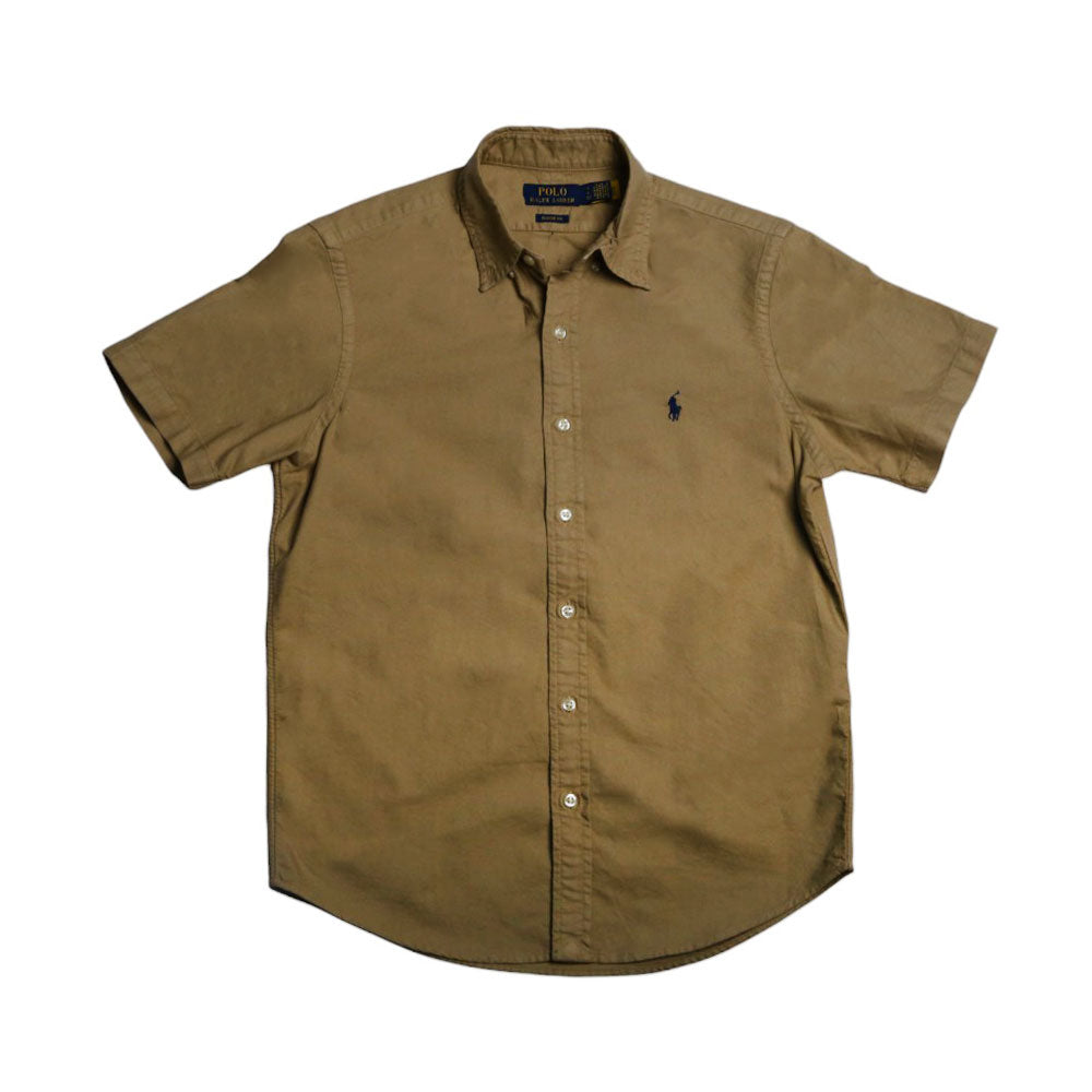 RL MEN S/S BUTTON DOWN SHIRT 290002 TAN S (IRS)