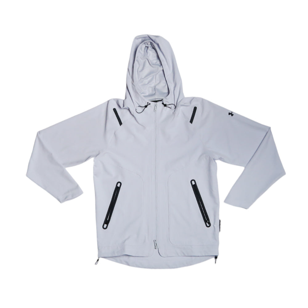 UA MEN L/S ZIPPER HOODIE 1370494-014 GRY S (IRW)