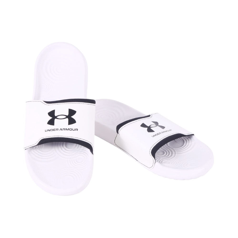 UA MEN SLIDE 3027219-100 WHT 9 (IR)