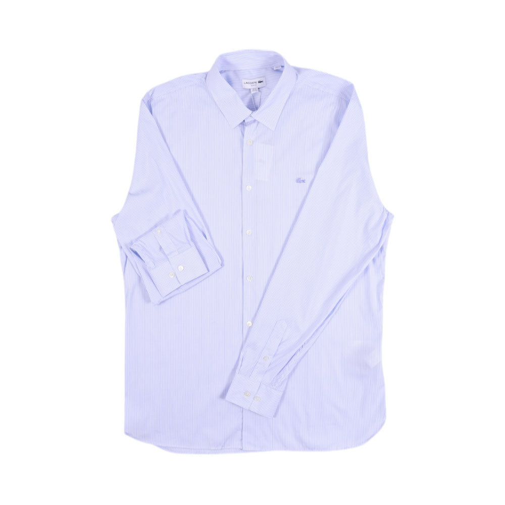 LAC MEN L/S DRESS SHIRT CH0205-F62 WHT/BLU 17.5 (IR)