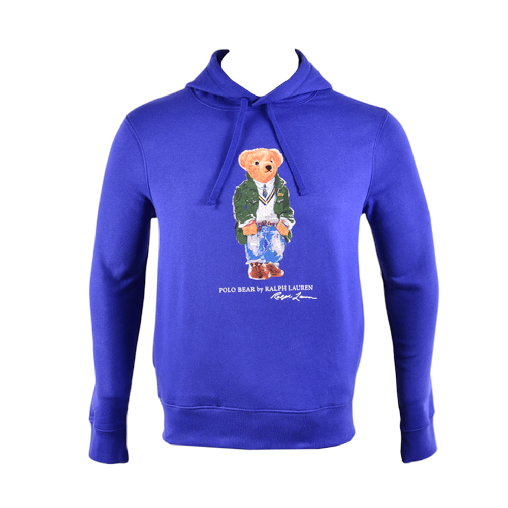 RL MEN L/S BEAR HOODIE 309033 BLU L (IRW)
