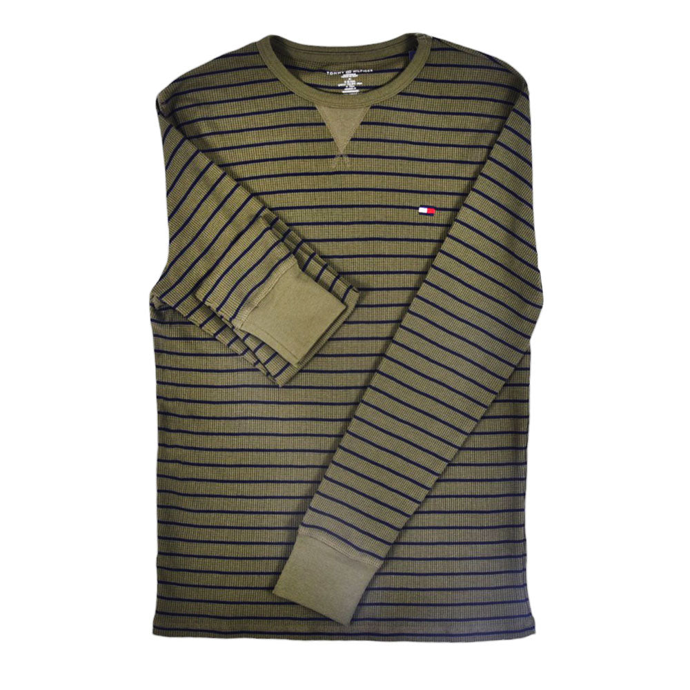 TH MEN L/S R-NECK SHIRT 09T4224372 GRN L (IRW)