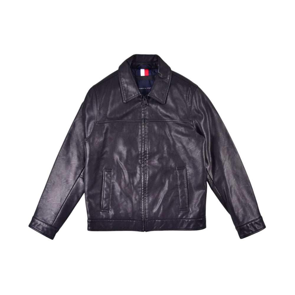 TH MEN L/S LEATHER JACKET 158AU855 BLK S (IRW)