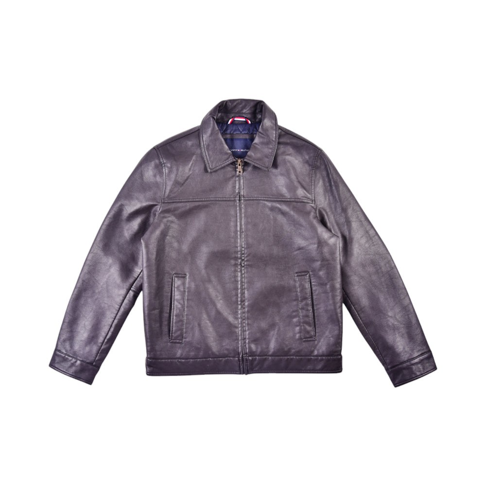 TH MEN L/S LEATHER JACKET 158AU855 BRN S (IRW)