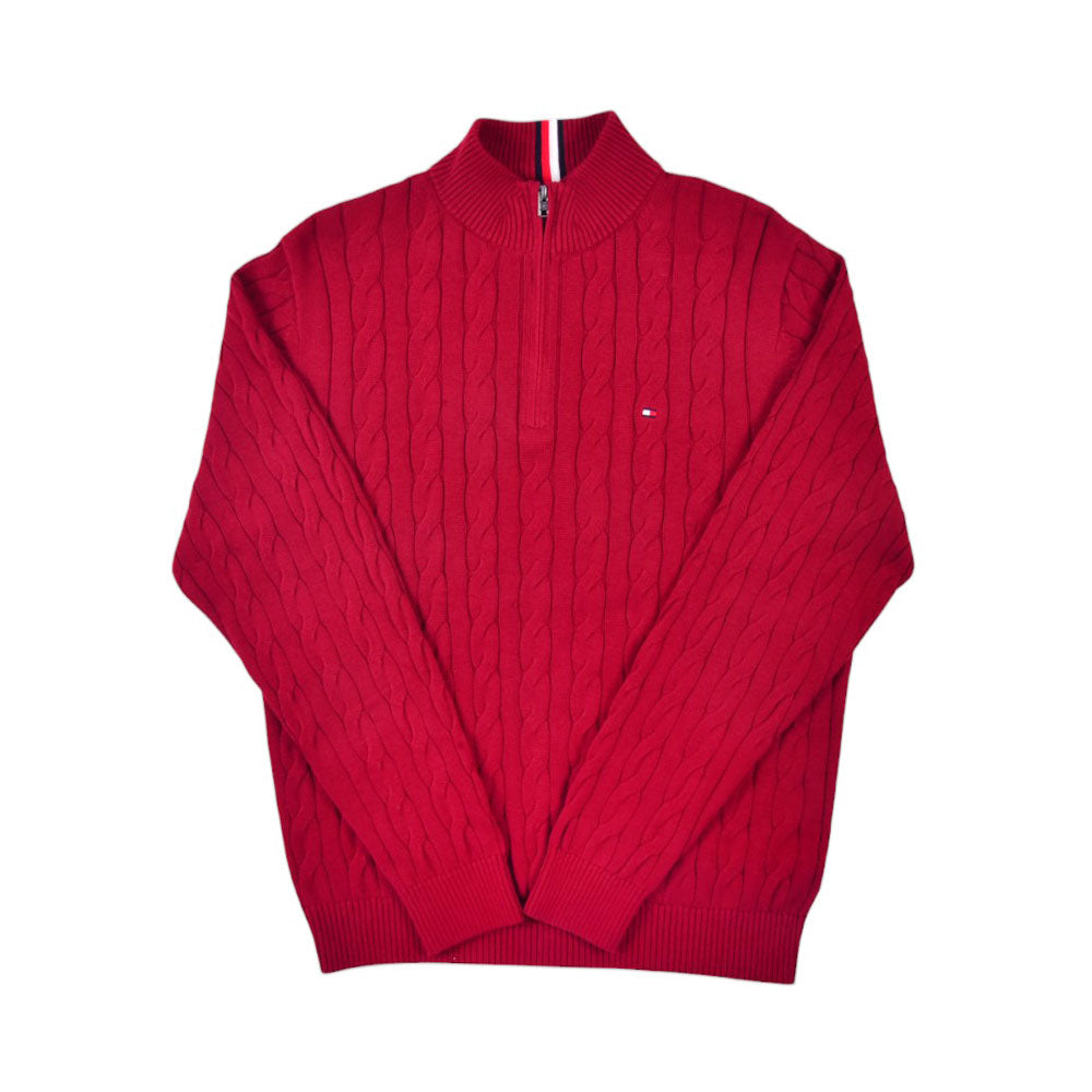 TH.MEN L/S H-ZIPPER SWEATER 78JB175601 MRN L (IRW)