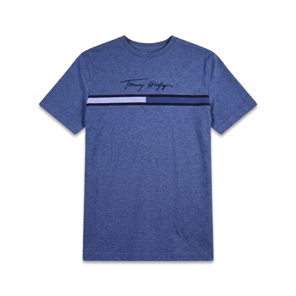 TH MEN S/S R-NECK SHIRT 78JB688-460 BLU L (IR)