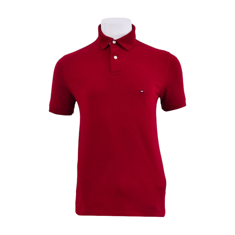 TH MEN S/S POLO SHIRT 78JA572-601 MRN S (IR)