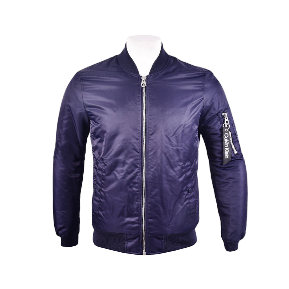 CK MEN L/S NYLON JACKET CM154122 NVY L (IRW)