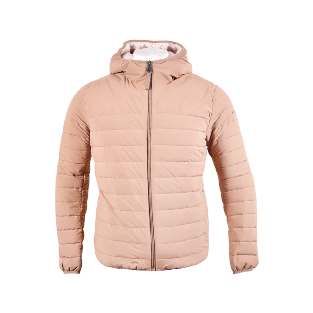 CK MEN L/S PUFFER JACKET W-HOOD CM155780 TAN L (IRW)