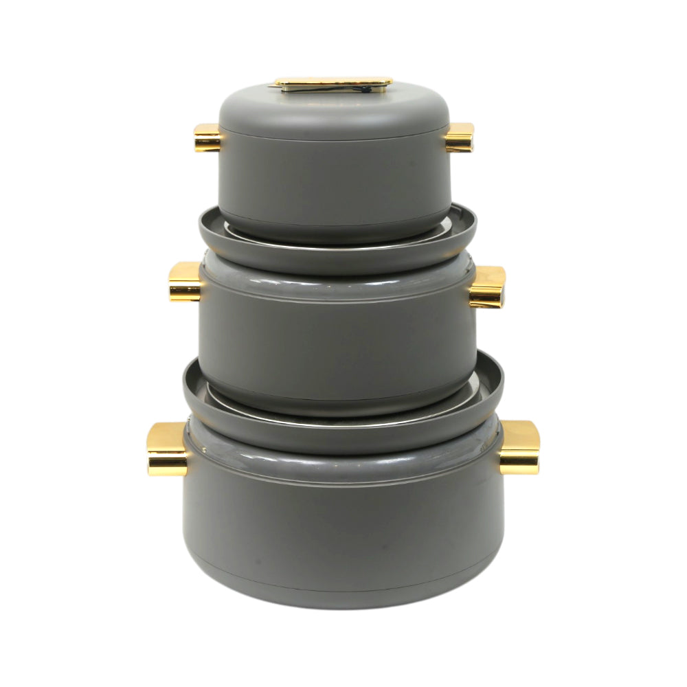 HOT POT SET 3PC FOREVER GOLD EB9135G GRAY