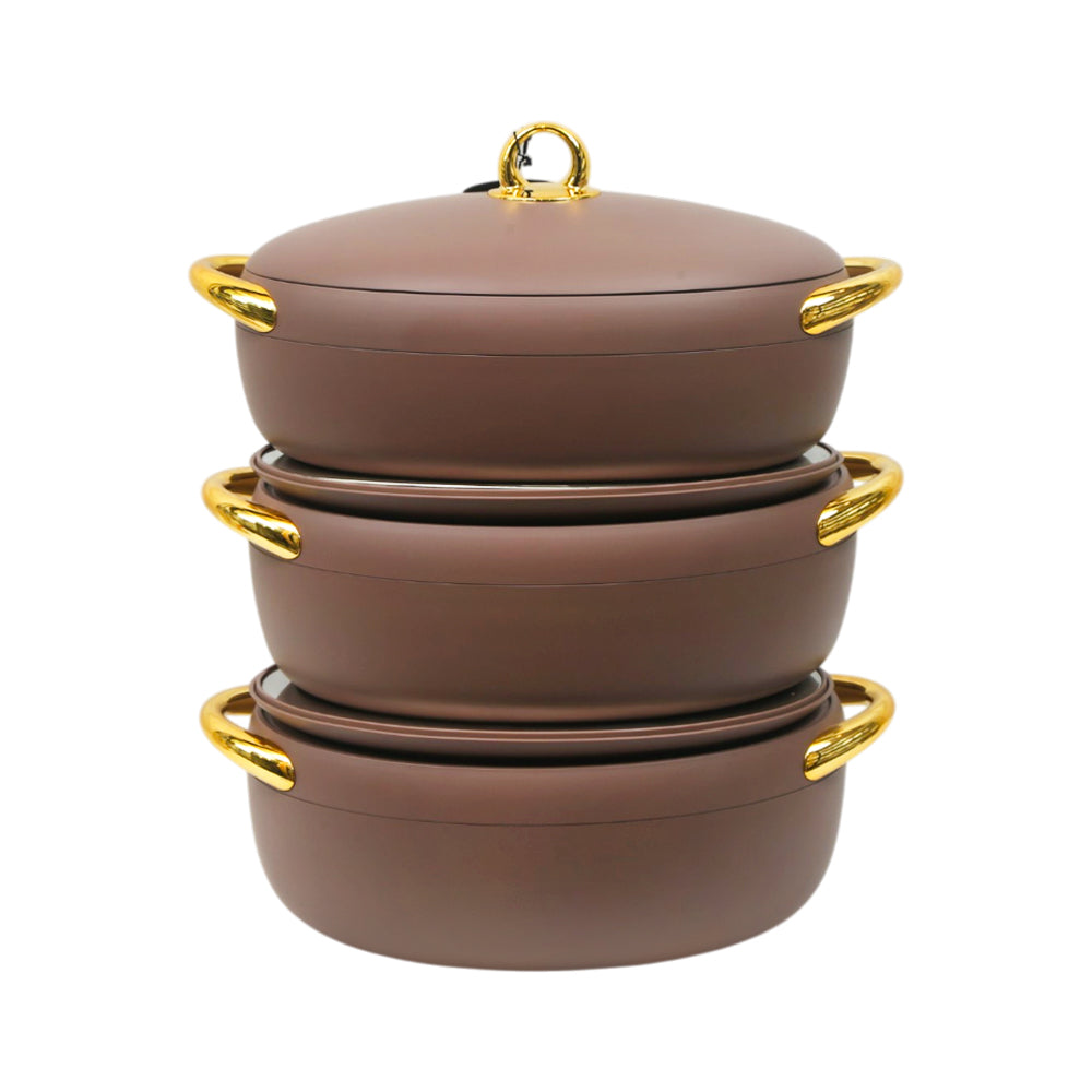 HOT POT SET 3PC FOREVER GOLD EC915 COFFEE
