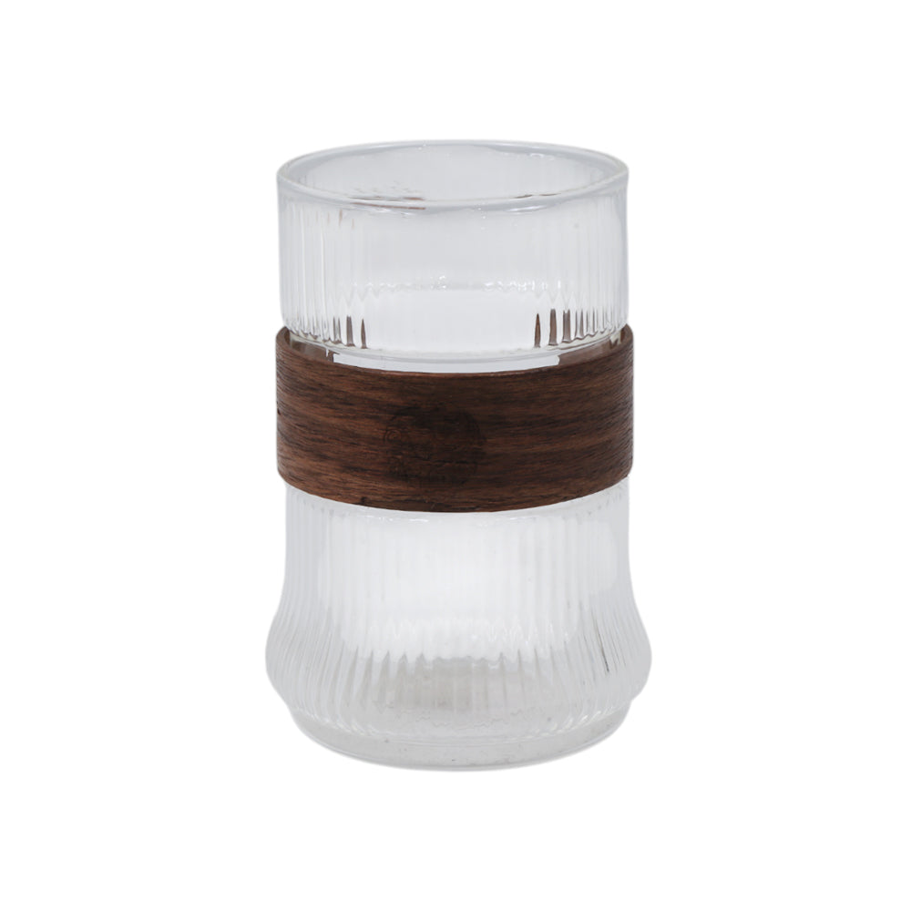 GLASS WITH WOOD RING 10633 (Pack 6)
