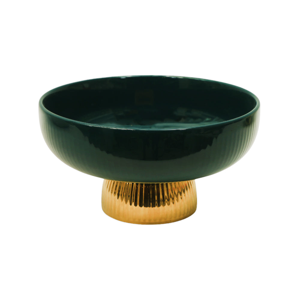 BOWL FOOTED CERAMIC 8INCH DISTLJ-26 GREEN