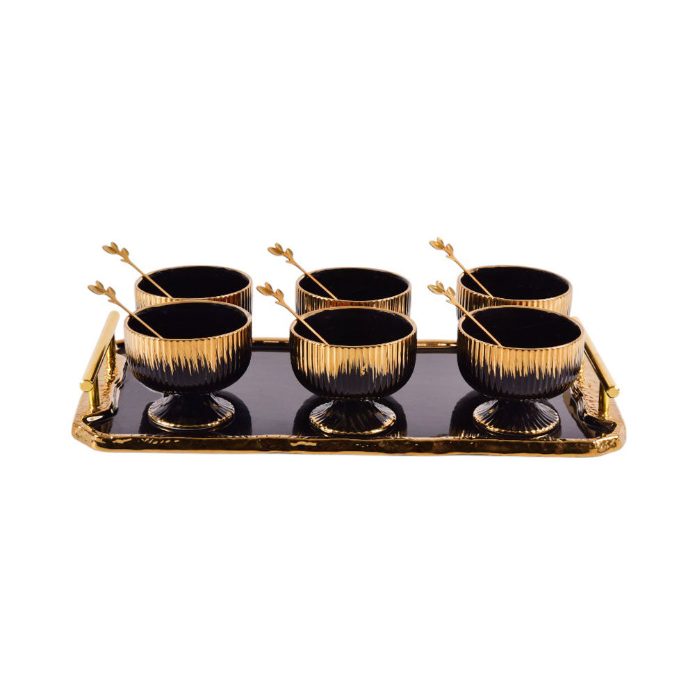 ICE CREAM CUP SET 13PC 840-3 BLACK