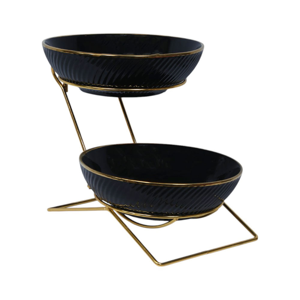BOWL CERAMIC 2 TIER JD8566-L1