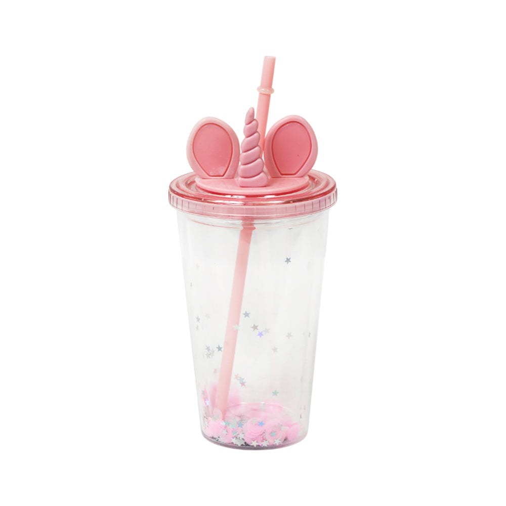 MUG WITH STRAW ACRYLIC 450 ML IR JL450326