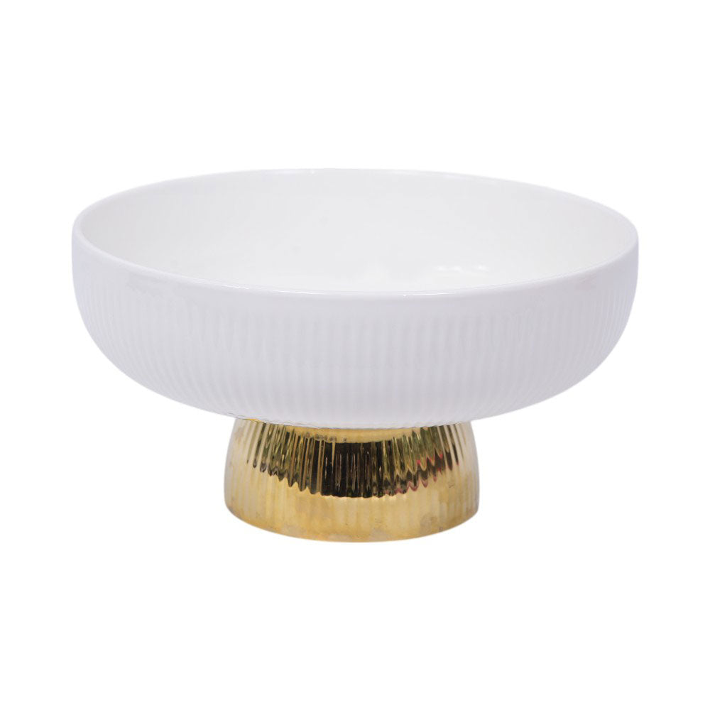 BOWL FOOTED CERAMIC 10 INCH DISTLJ-24 WHITE