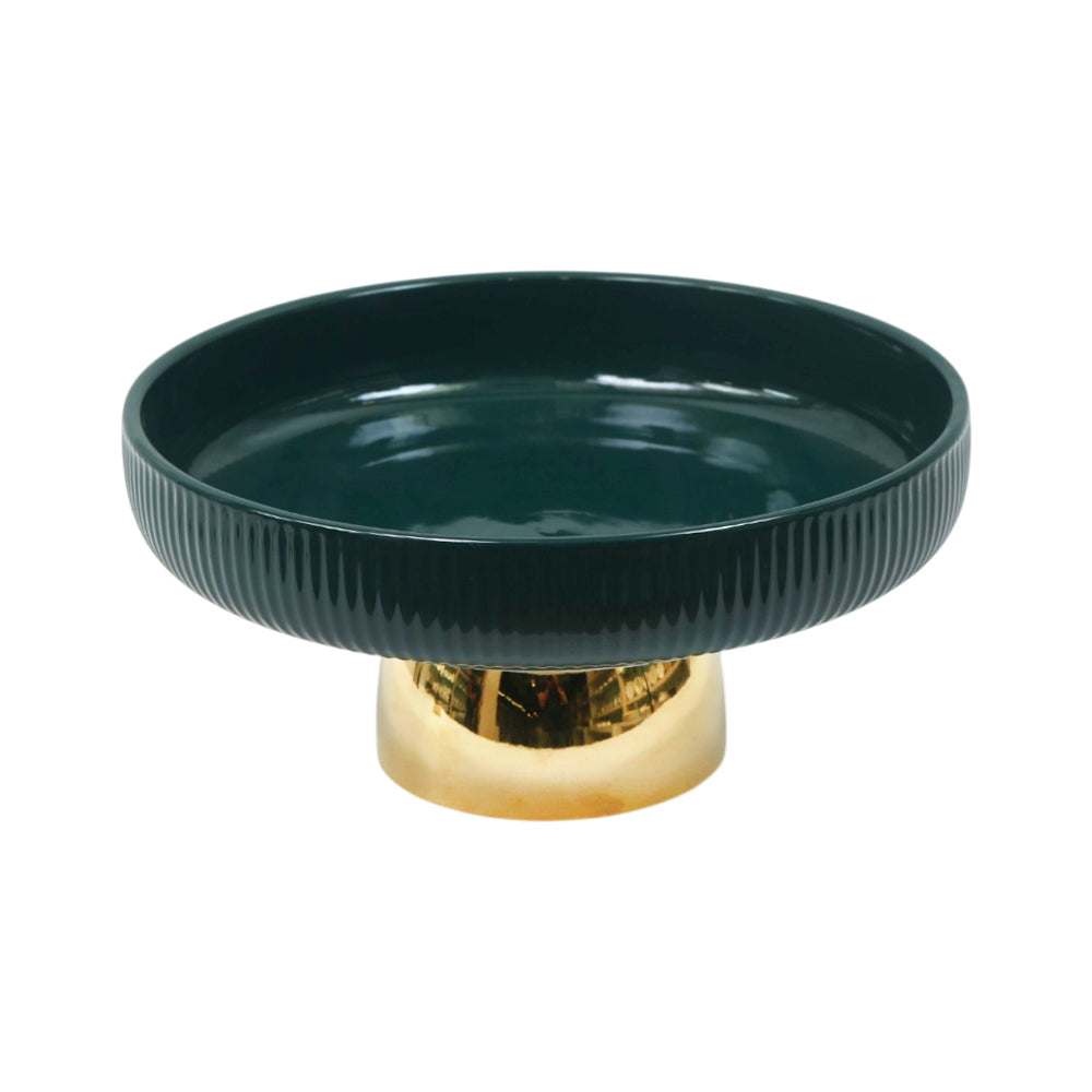 BOWL FOOTED CERAMIC 10 INCH DISTLJ-24 GREEN