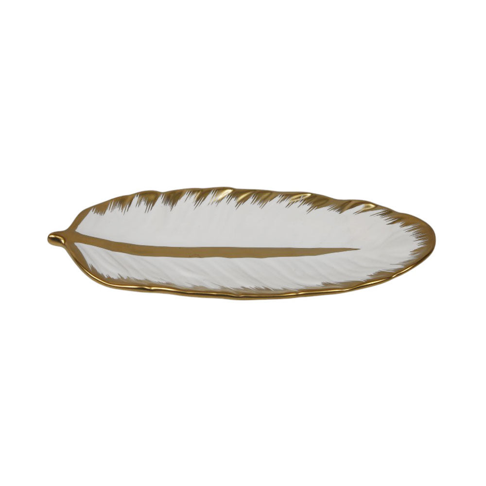 DISH PORCELAIN LEAF BLACK YLG0156-B