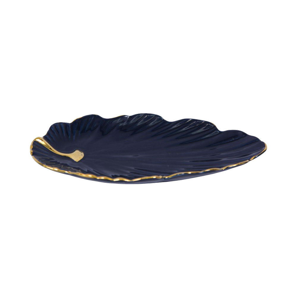 DISH PORCELAIN LEAF BLUE YLG0211-B