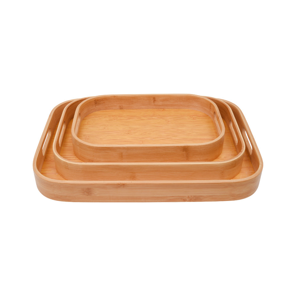 TRAY SET 3PC WOODEN 733-11