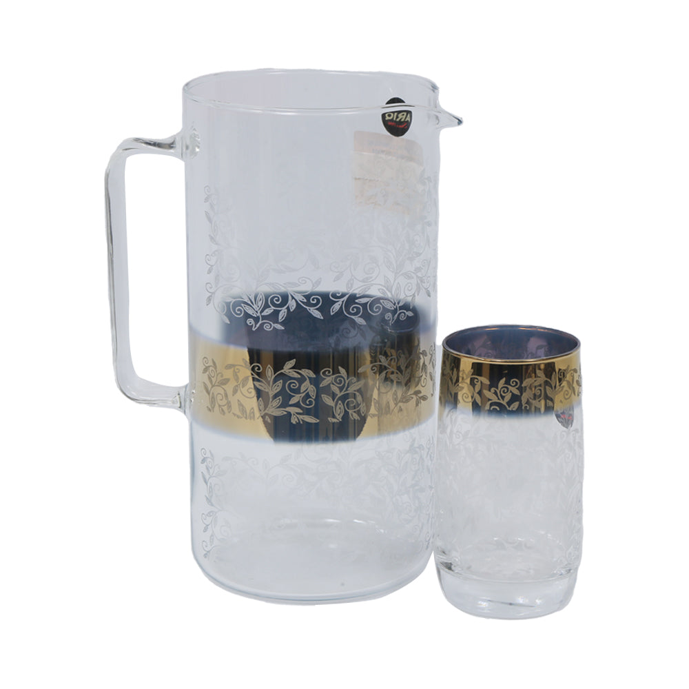 WATER SET 7PC LUMINARC VIGNE CUT GOLD GCV044