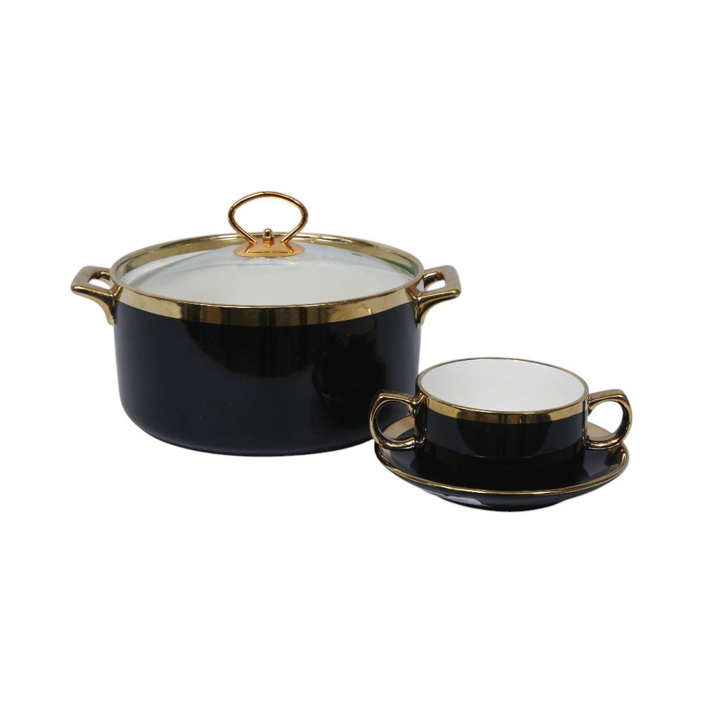 SOUP SET 25PC PORCELAIN CX992 BLACK