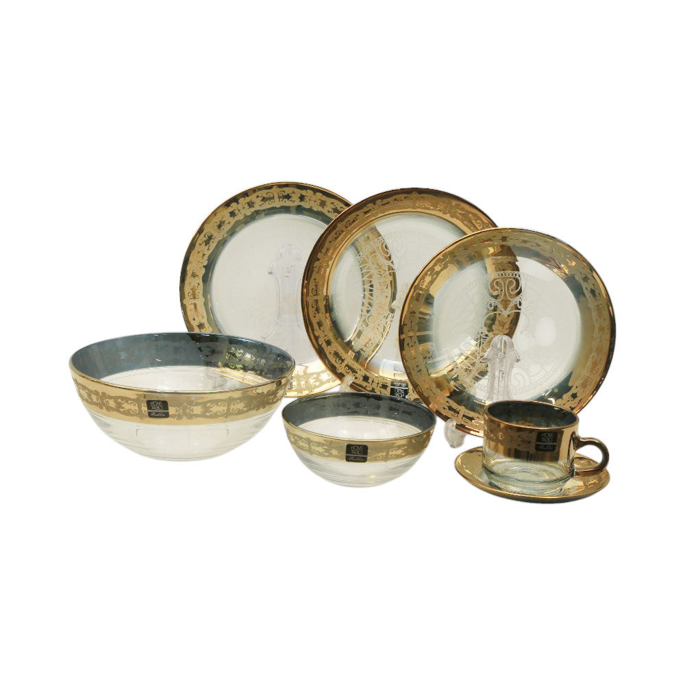 DINNER SET 38PC PSB HOME & TABLE CUTTING GOLD DSG-HGA23