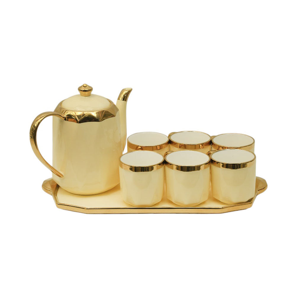 COFFEE SET 9PC CERAMIC ABC35 OFF-WHITE