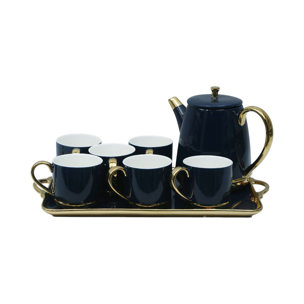 COFFEE SET 9PC CERAMIC ABC22 NAVY BLUE
