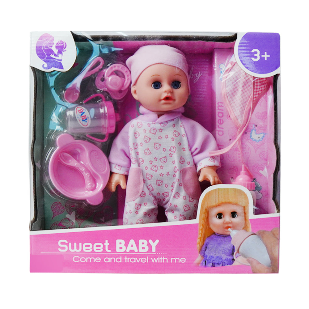 818-14 14 INCH BABY DOLL W-ACCESSOREIS
