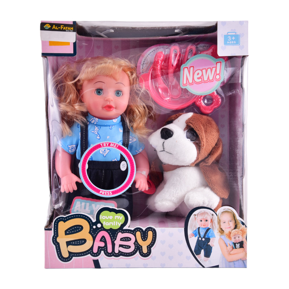 7103-1 FAMILY BABY DOLL WITH PET  D
