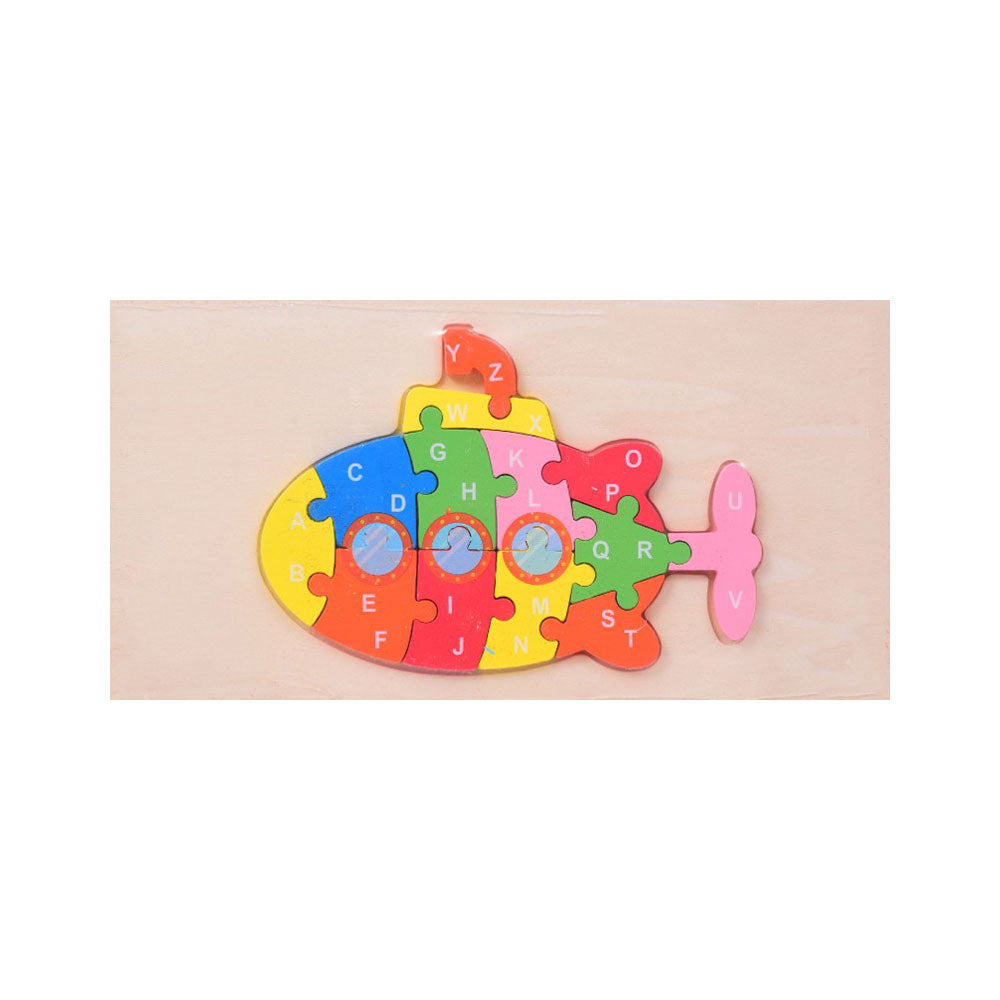 WOODEN PUZZLE BOARD ABC SUBMRINE Z.B