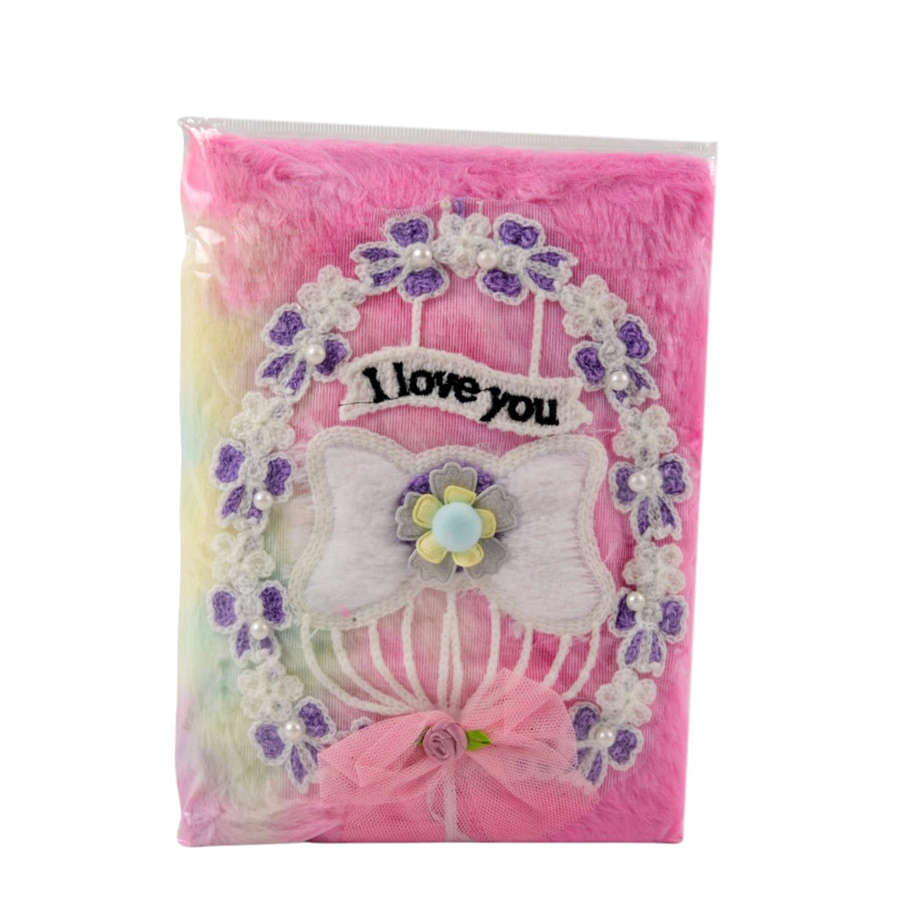 12-178 NOTE BOOK FURR HEART & FLOWER