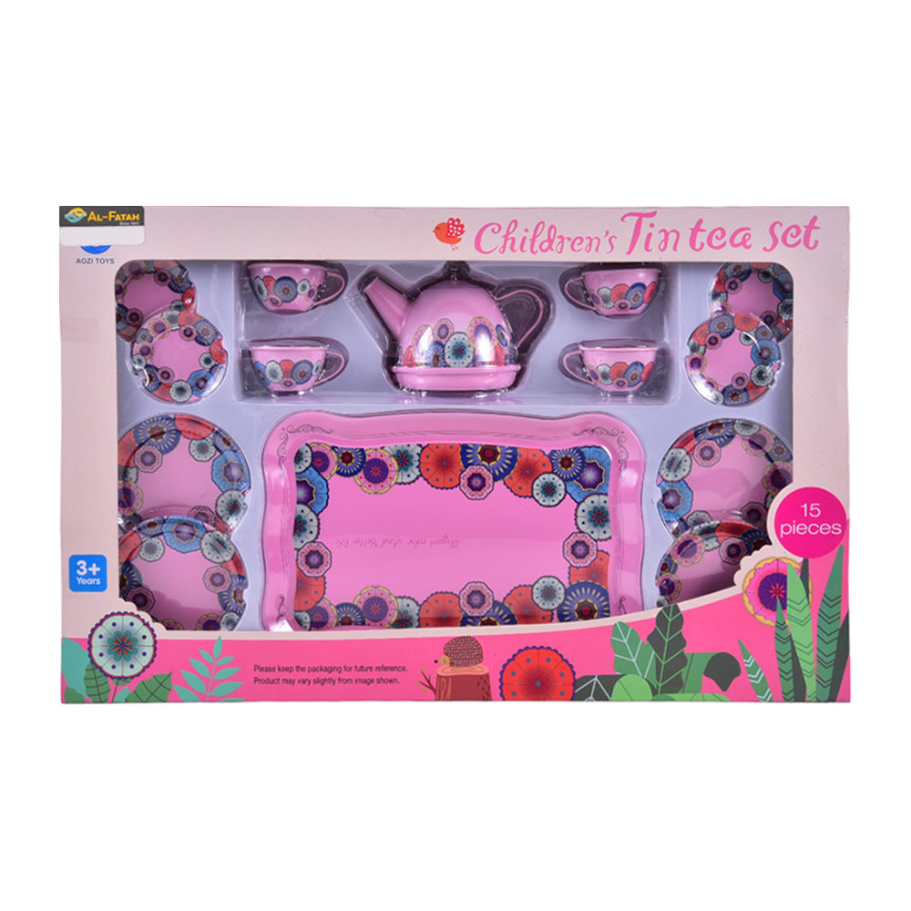 998-13 PAINTING TEA SET PINK 15PCS