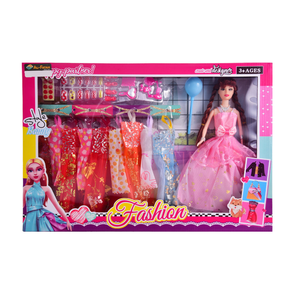 829 FASHION DOLL W-DRESSES IR