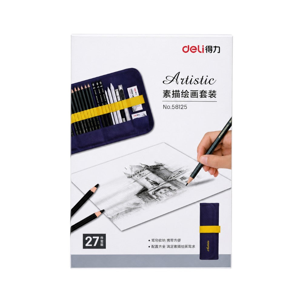 58125 DELI ARTISTIC SKETCHING PENCIL SET 27PCS
