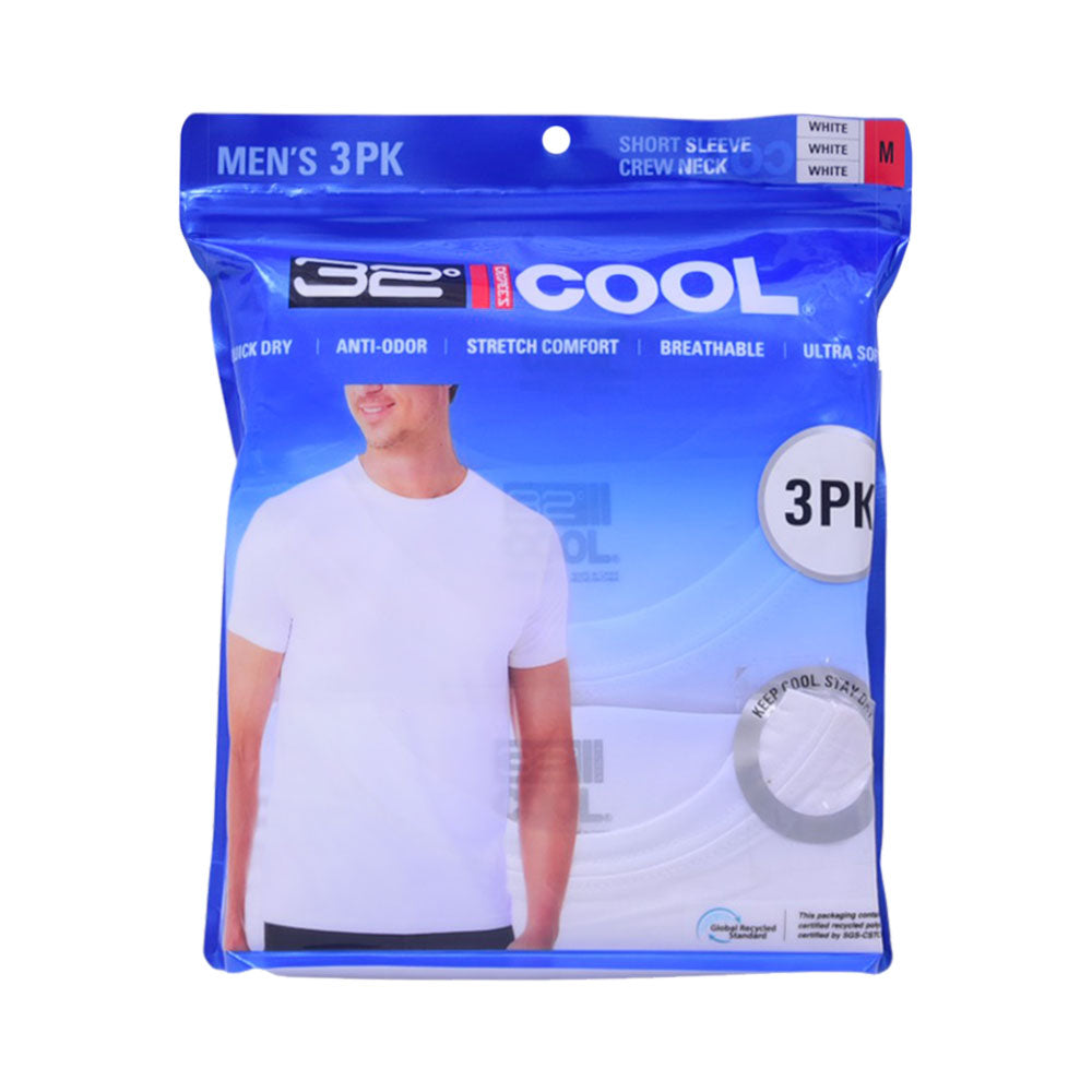 COOL 32 S/S UNDER SHIRT P3 1364285 WHT M (IR)