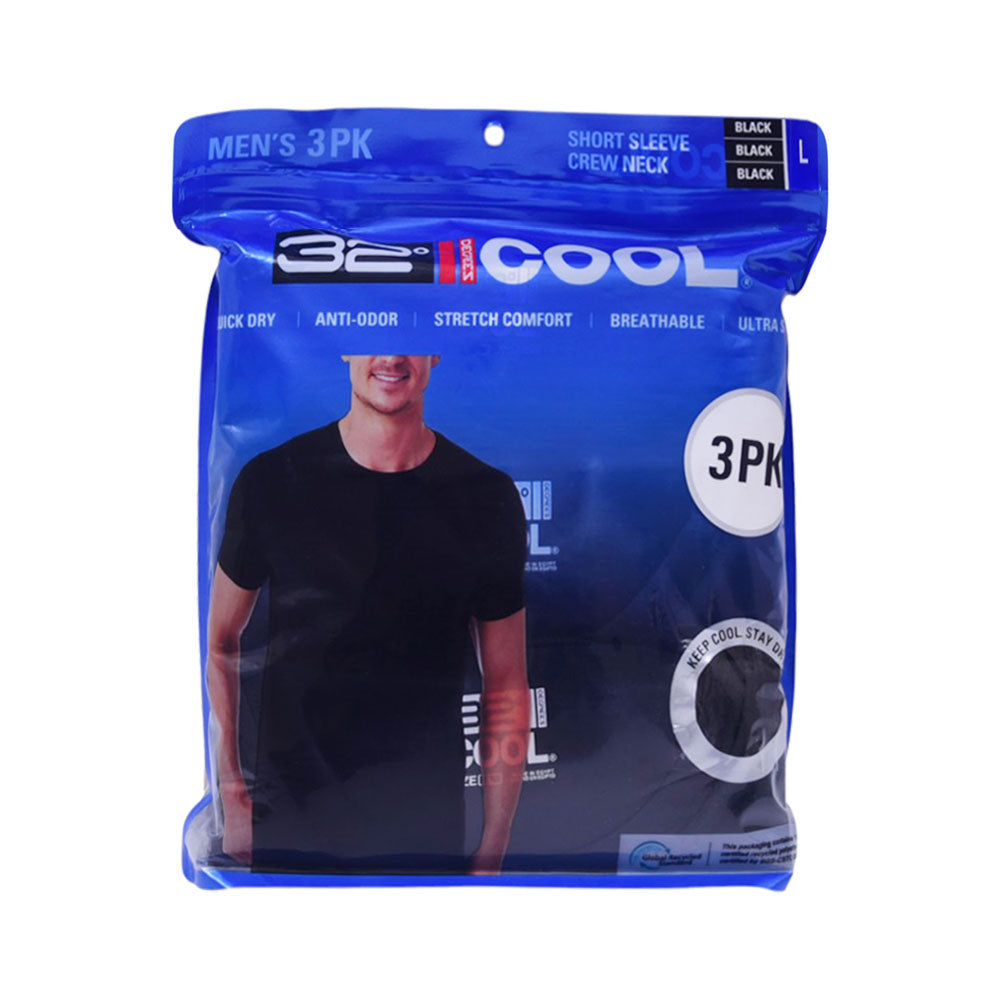 COOL 32 S/S UNDER SHIRT P3 1364285 BLK (IR)