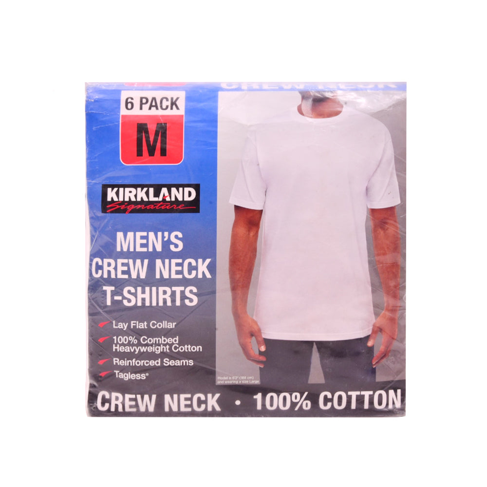 KIRKLAND MENS R.NECK UNDER SHIRT P-6 7771901 WHT M (IR)