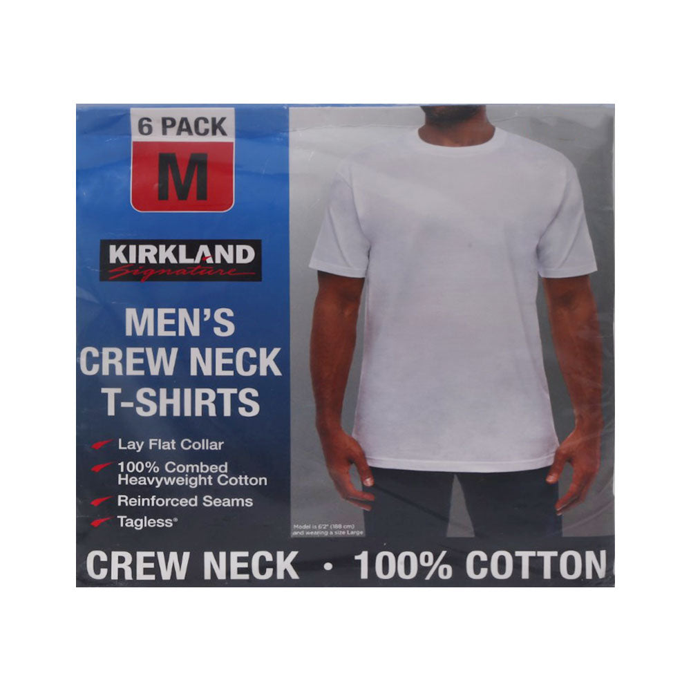 KIRKLAND MENS R.NECK UNDERSHIRT P-6 7771901 WHT M (IR)
