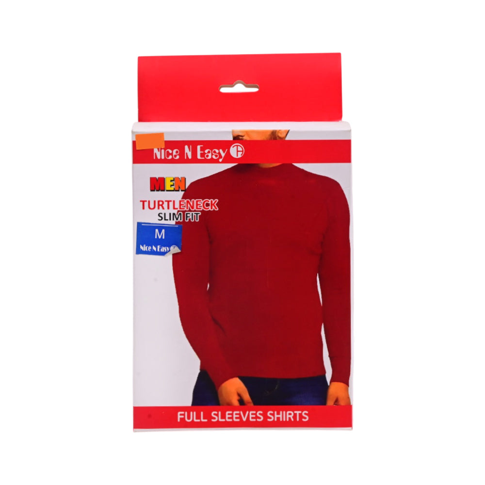 NICE & EASY THERMAL MENS MOCK NECK SHIRT M WHITE