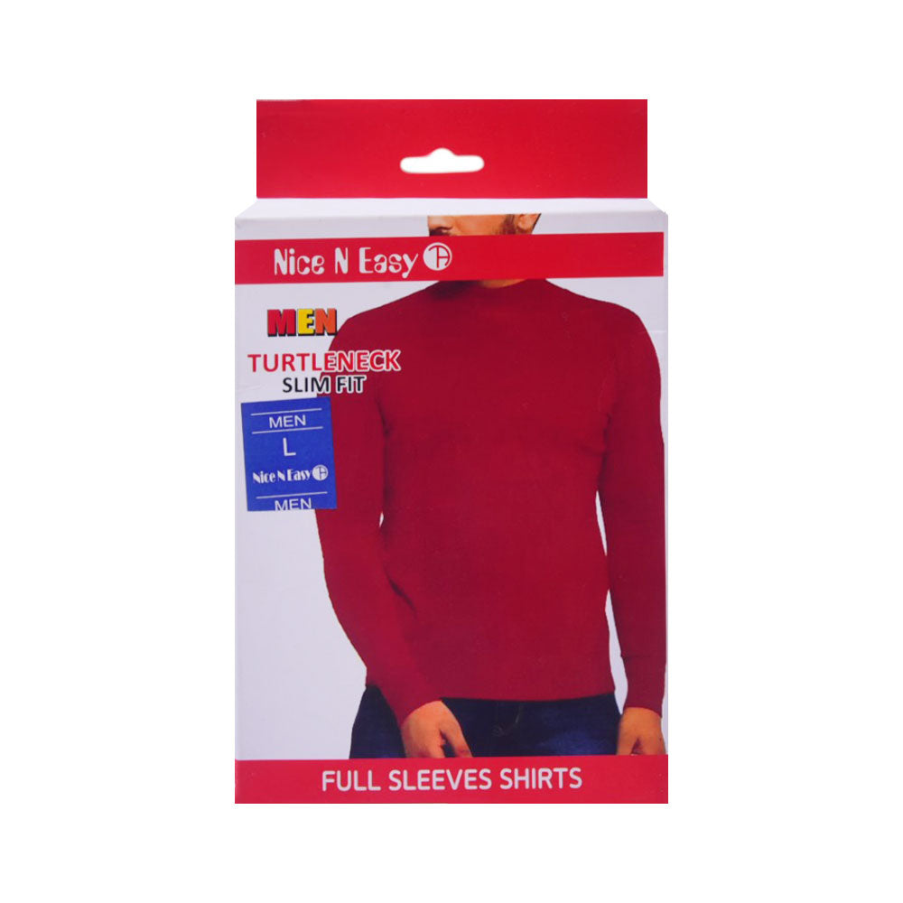 NICE & EASY THERMAL MENS MOCK NECK SHIRT L BLACK