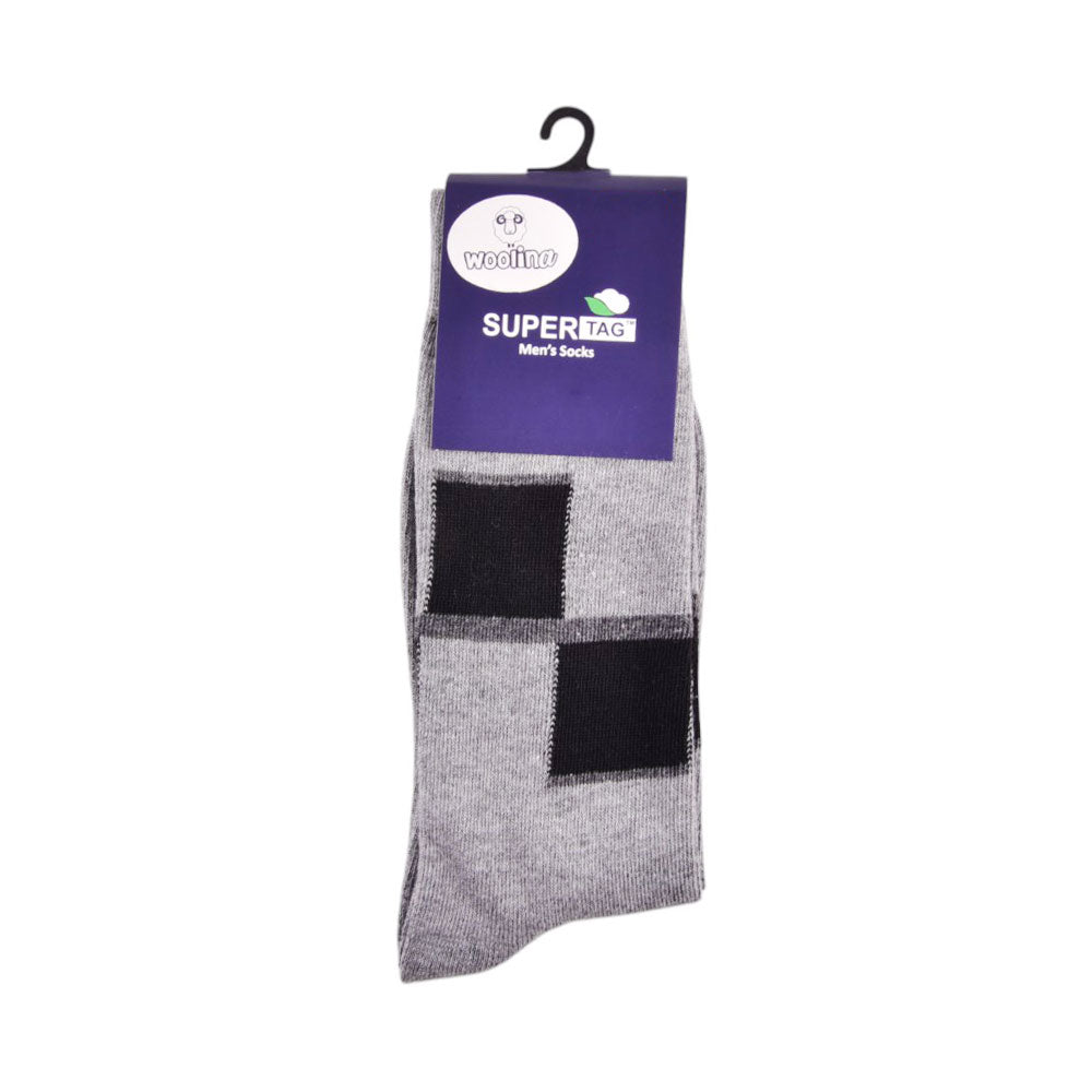 SUPER TAG SOCKS WOOLEN ARGYLE GRAY 1P (03)