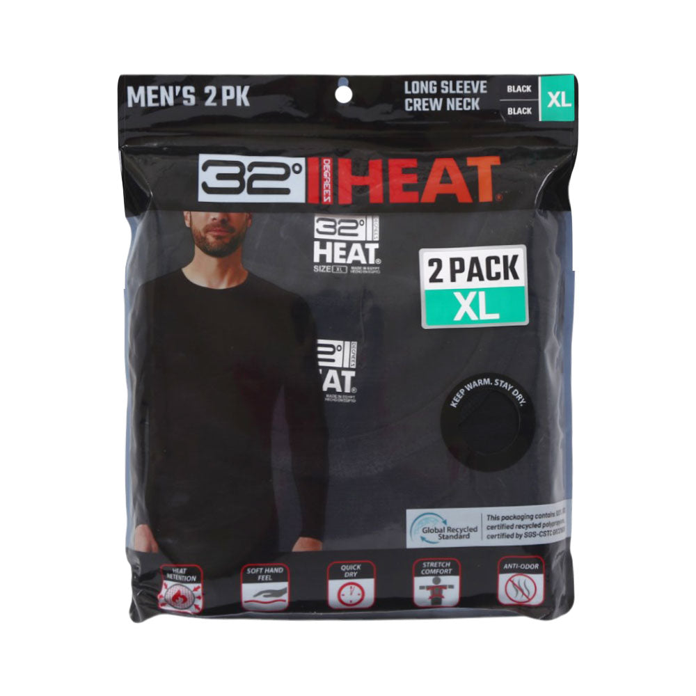 MENS HEAT 32 WARMER SHIRT P-2 BLK XL (IR)